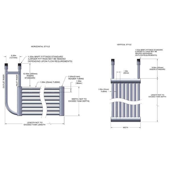 Metal Heating and Cooling Grid Coils Heating Cooling Immersion Coils