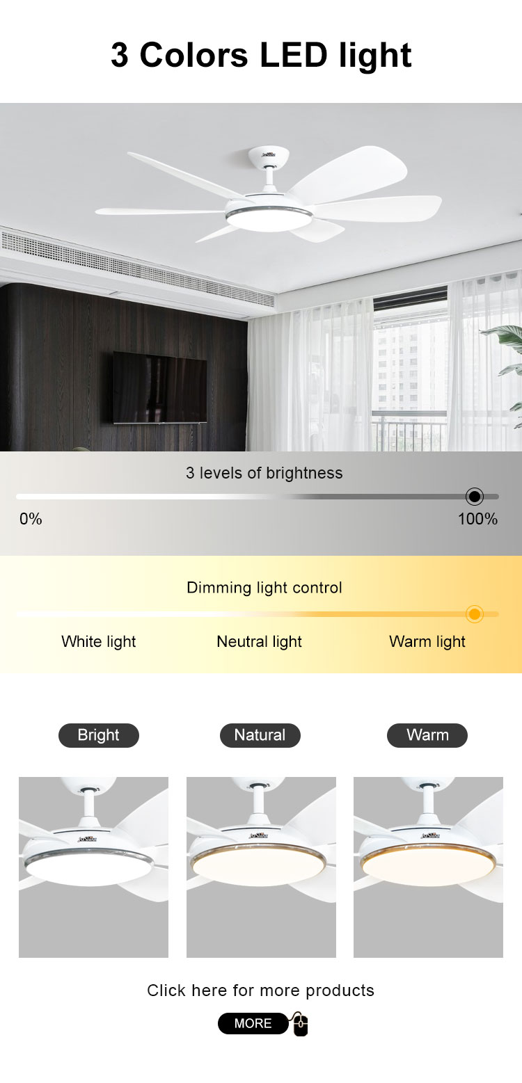 10- 6-Blade LED Ceiling Fan with Remote Control and Customizable Suspension Length