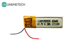  Over 500 Cycles Life Rechargeable 3.7V 60mAh Lithium ion Polymer 350926 Battery for Earphones Manufactures