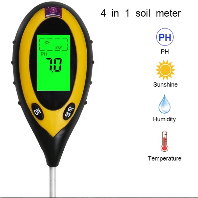 Plastics and Stainless Metal 4-in-1 Soil Fertility Tester for Garden Farm Greenhouse