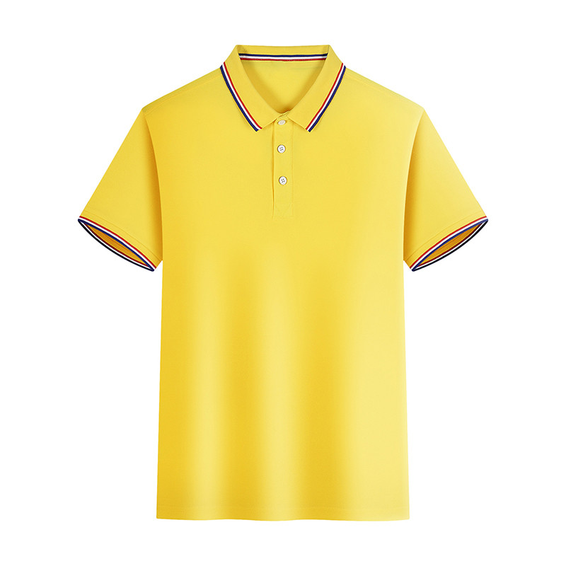 S To XXXXL Polyester Lapel Polo Shirt Young Business Men's Short Sleeve T Shirt