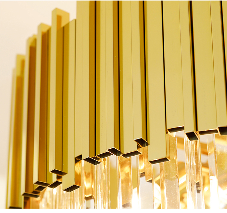 Hotel Theater Villa Large Chandelier Lighting Luxury Stainless Steel Multi-layer Top Long Crystal Lamp(WH-NC-47)