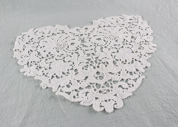 French Guipure Venice Lace Cotton Lace Neck Applique Water Soluble For Blouses