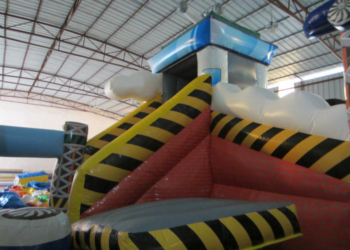 Colorful spaceship inflatable fun city / Digital painting inflatable airship amusement park for sale