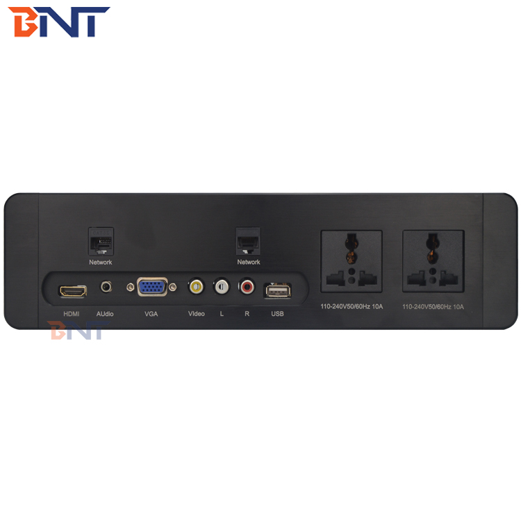 Black/Silver 4-Star Hotel Room Guest House Wall Mount Hotel Media Hub Socket for TV AV Solutions