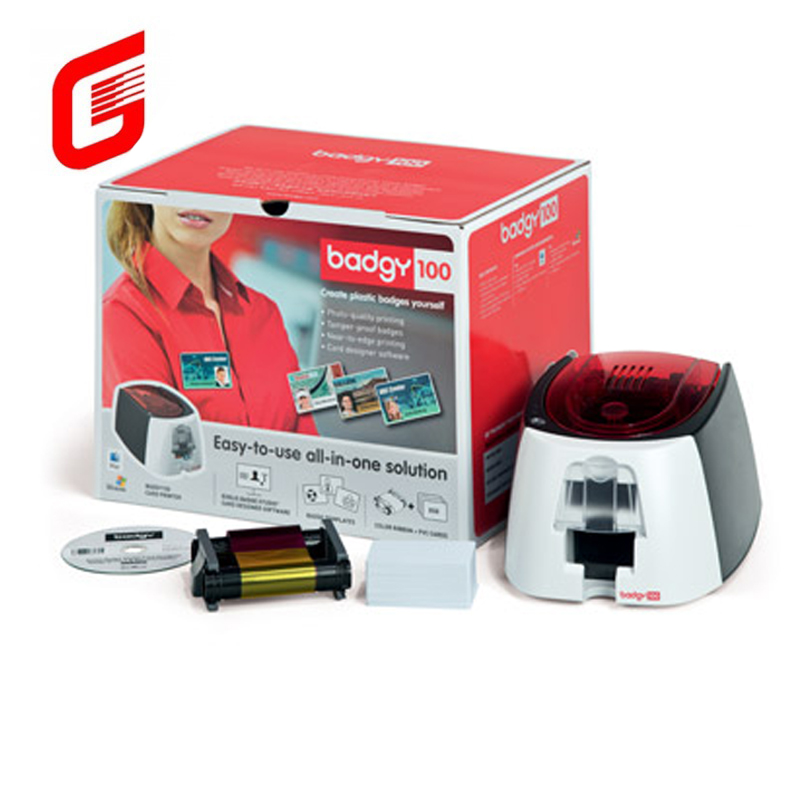 Evolis Badgy100 Single Sided Smart Plastic Business IC ID Card Printer 1- CR80 Size