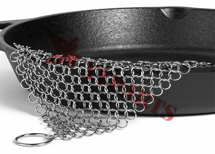 Customizable 7x7inch Chain Mail Cast Iron Cleaner Rust Resistance