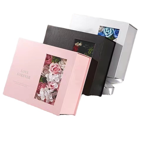 Acrylic White Magnetic Gift Box with Ribbon for Wedding Invitation Packaging Solution