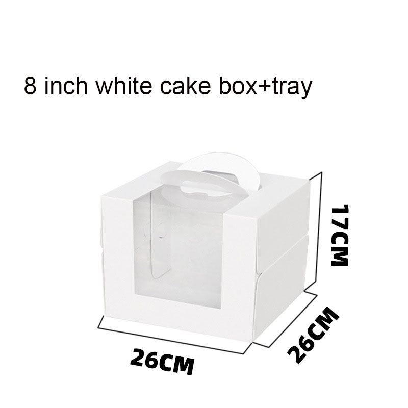 White Open Window 3inch 4inch 6inch 8inch Birthday Cake Box made of Uncoated Craft Paper