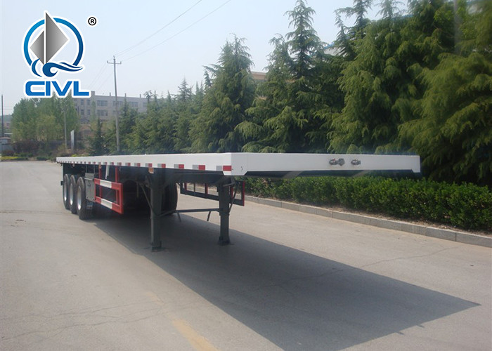 3 Axles New Loading Construction Machines Hydraulic Flatbed Semi Trailer 70 Tons 17m