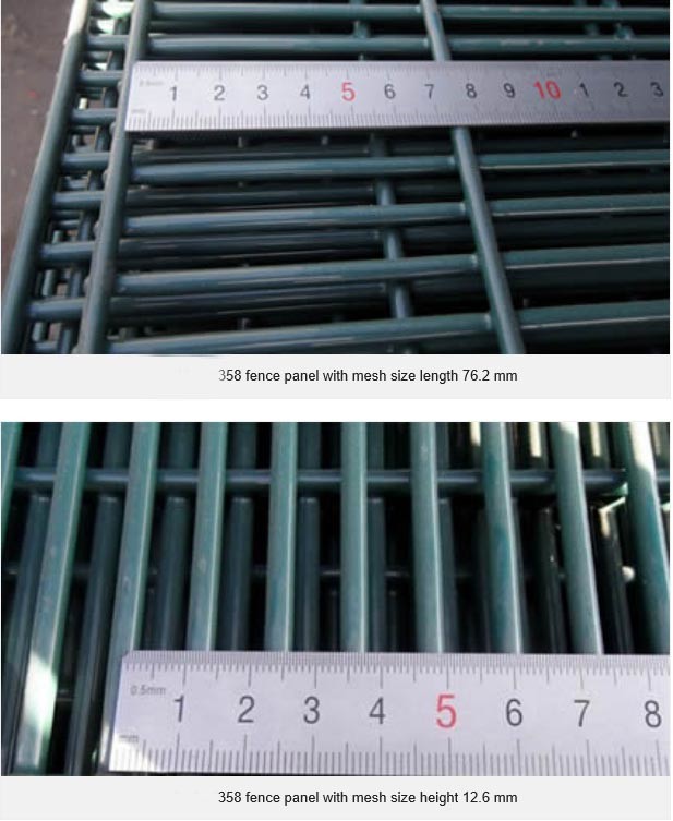 80 × 80mm 358 High Security Fence Hot Dipped Galvanized Wire + Pvc Painted Rigid