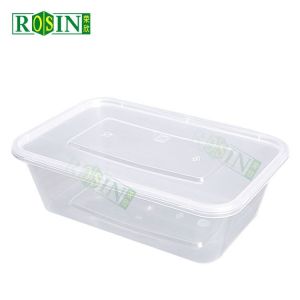  Custom 650ml Takeaway Food Container Rectangular Clear Plastic Takeaway Container Manufactures
