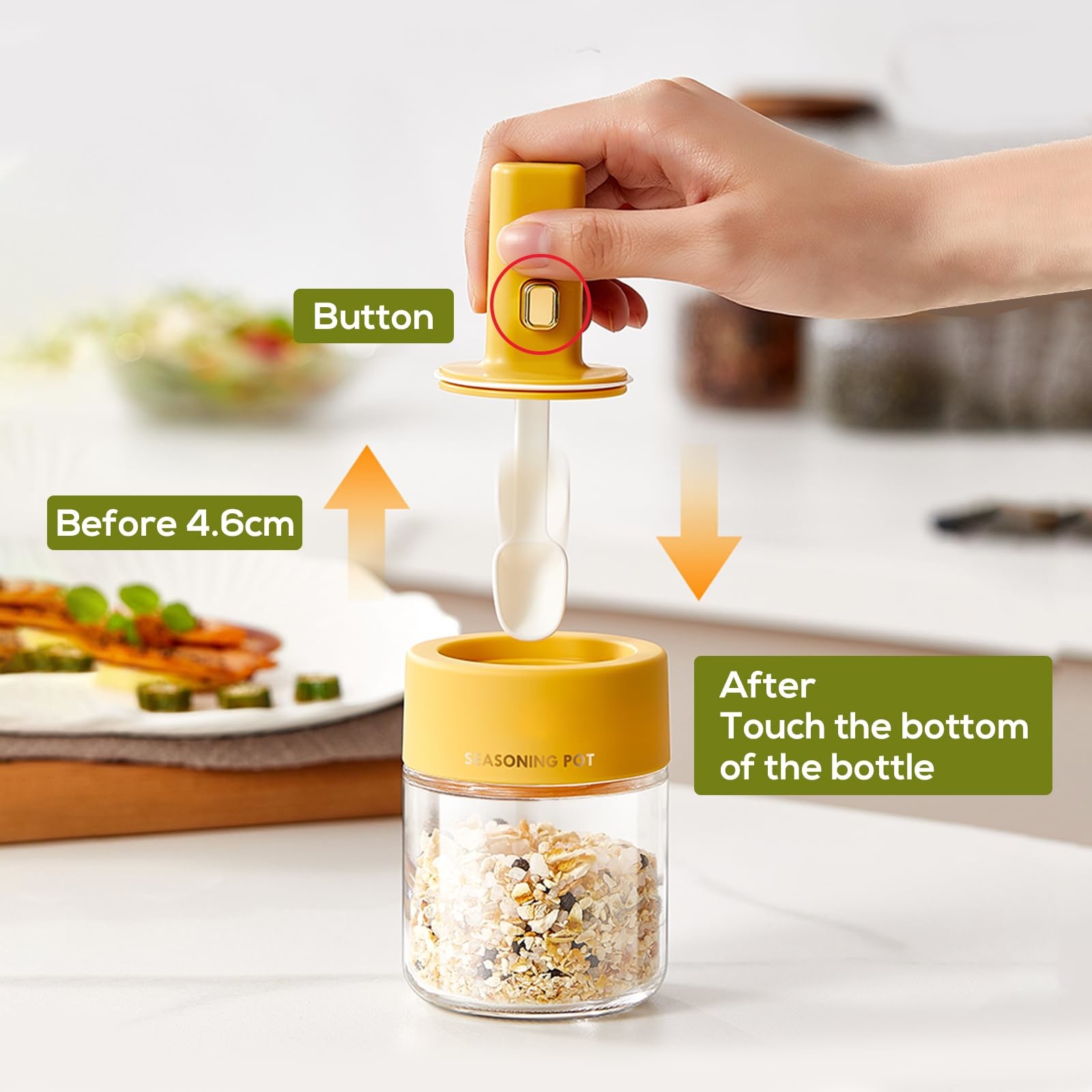 3 Pack Extendable Spoon 250ml Plastic Spice Tools Pp Seasoning Bottle