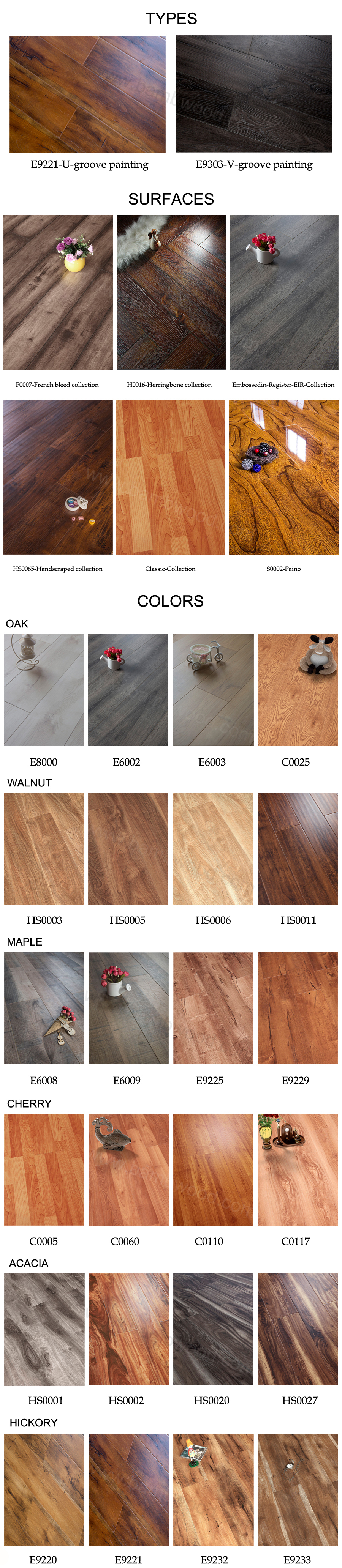 7mm 8mm 12mm Thinkness Crystal HDF Laminated Flooring Durable and Crystal Clear Made