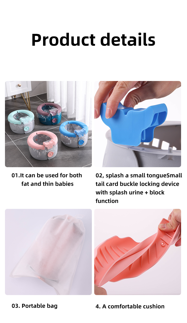 Portable Serenity Blue Baby Toilet With Customized Logo Foldable Soft Potty Training Seat