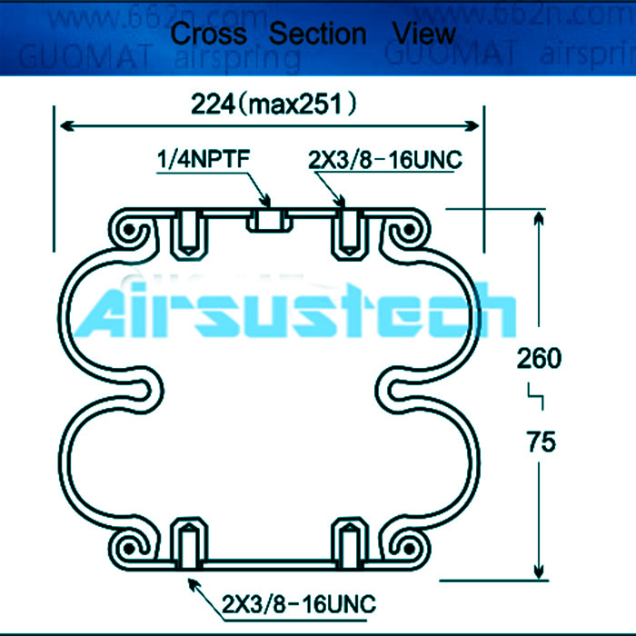 High Durability Suspension Air Springs W01-358-6910 Firestone 2B9-492 Double Layer Air Cushion