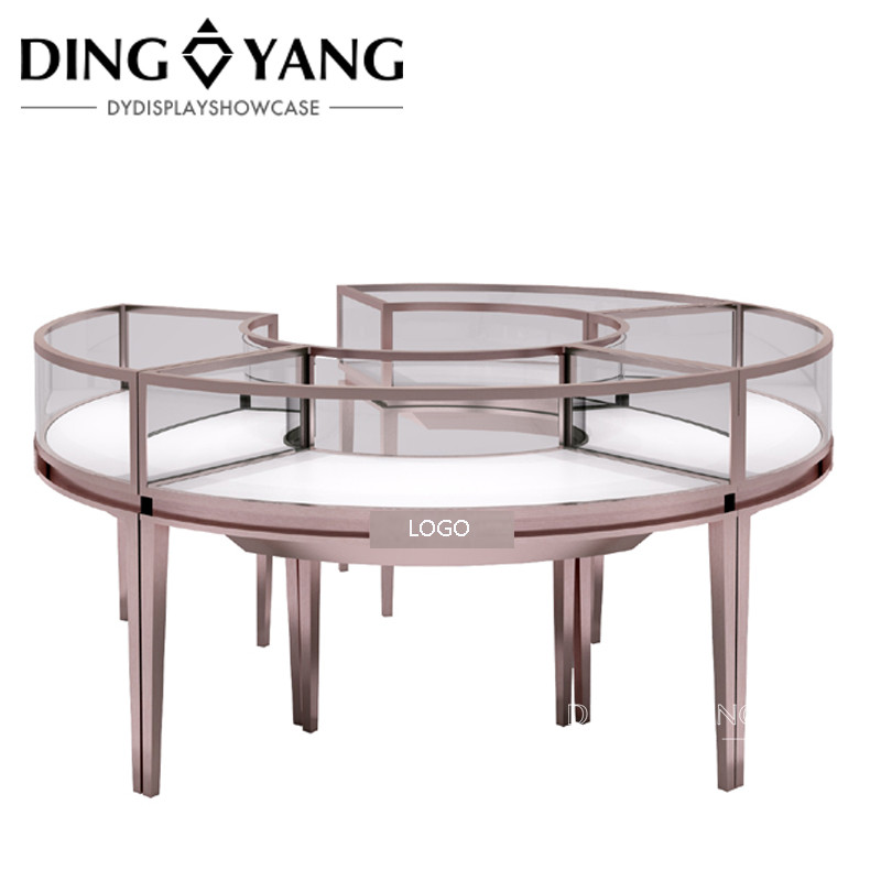 Custom Metal Glass Jewelry Showcase Counter Combination Of Practicality And Beauty