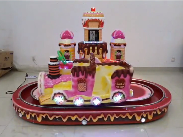 Coin Operated Kids Riding Machine / Electronic Castle Rotation Train Go Round Carousel