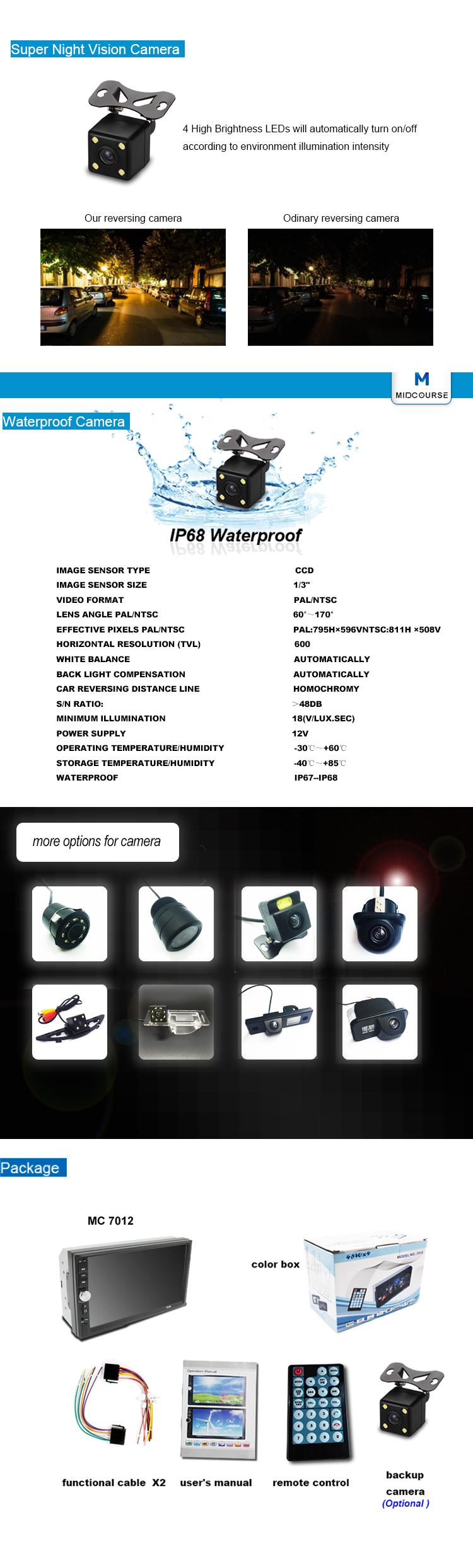 Wholesale Universal 7 Inch 2 Din Touch Screen Bluetooth Car Stereo with New C200S Chip / Mirror Link /New UI /Fast Charg