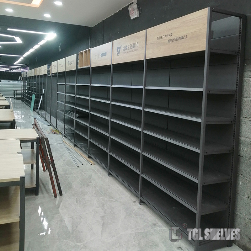 Factory Price Convenience Store Display Shelves Shop Rack In Black Color