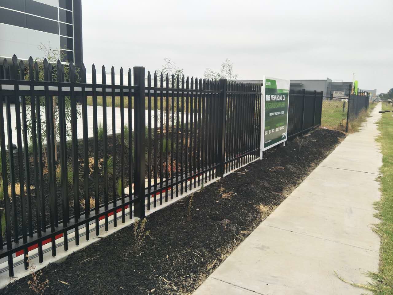 Cheap Villa 2100x2400mm black Steel Iron Fence galvanized for hot sale