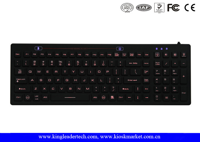Desktop IP68 Rubber Waterproof Keyboard with Function Keys and Backlight