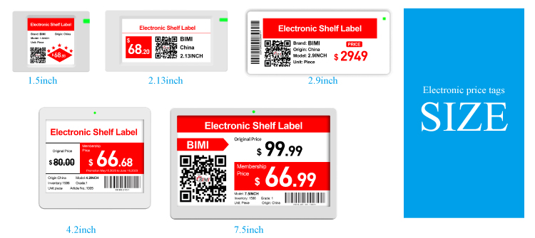 Bimi 4.9inch Digital E-paper Display Electronic Shelf Label for Supermarket Windows OS
