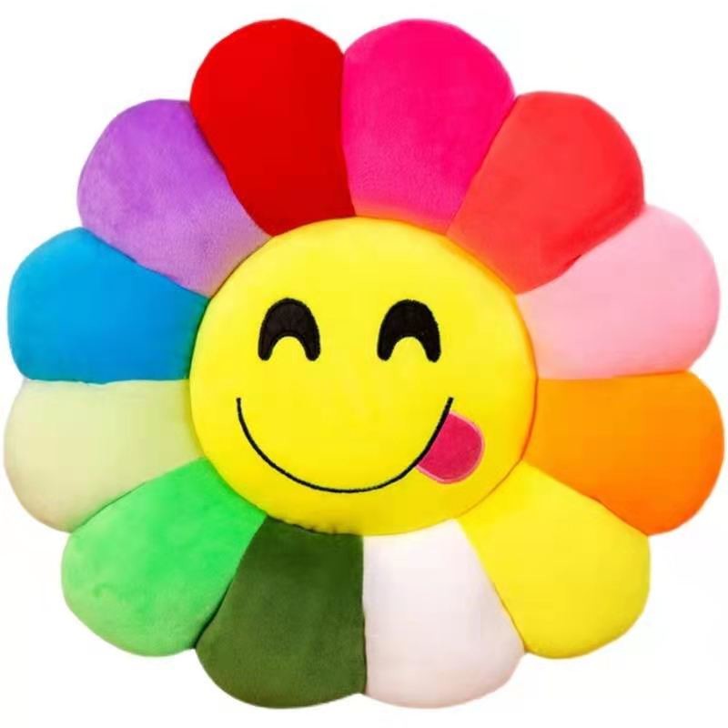 35*35cm Colorful Sunflower Stuffed Plush Toys Pillow Office Chair Cushion
