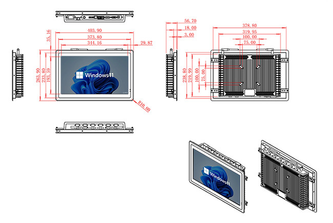 15.6-Inch Slim Windows Display for Factory Dashboards and Security Systems