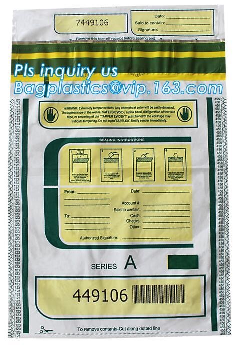 Document safe tamper proof bank deposit bag, Steb Plastic Money Pe Bank Deposit Coin Security Pouch Bags With Seal For C