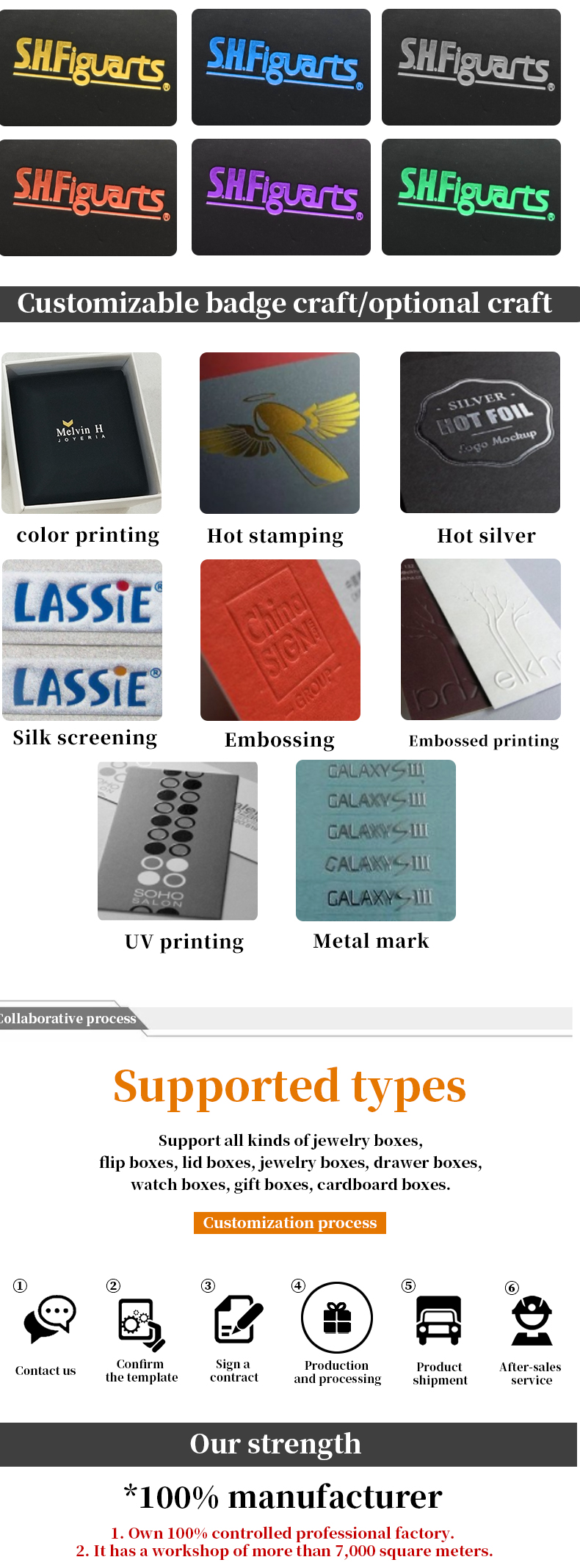 Customer's Logo Hanhong PU Leather Jewelry Box for Rings Earrings Pendants and Necklaces