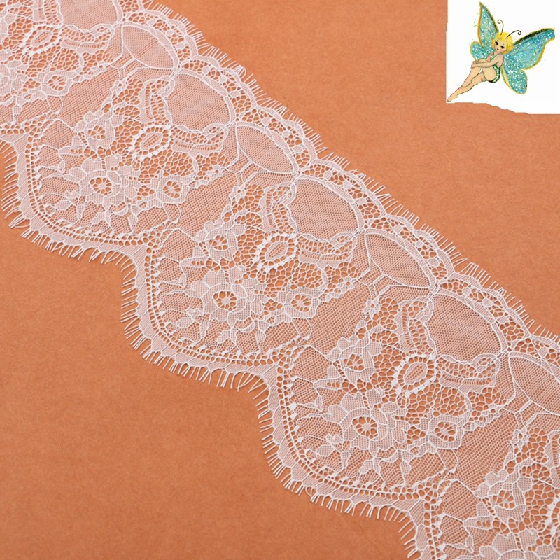 eyelash lace border/lace edged / soft lace with Black / Ivory Double Color