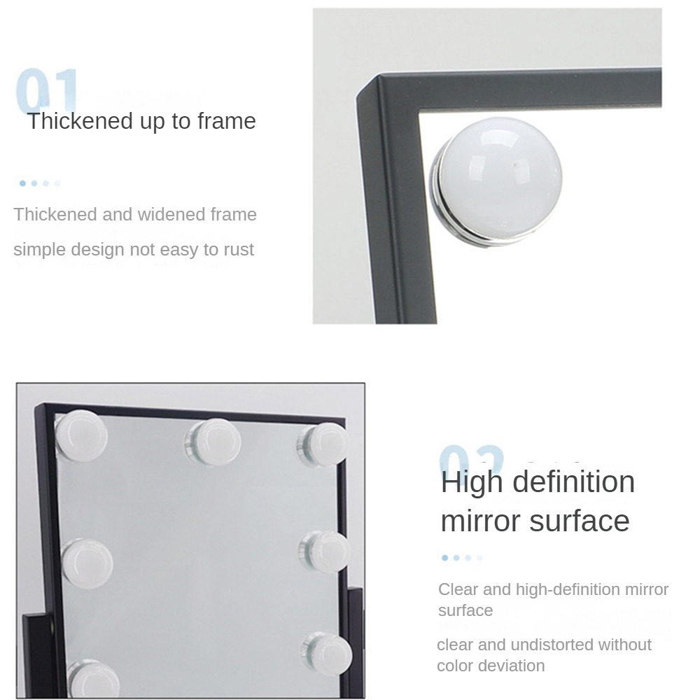 Portable Hollywood Makeup Vanity Light LED Cosmetic Mirror for Fashionable Home Decor