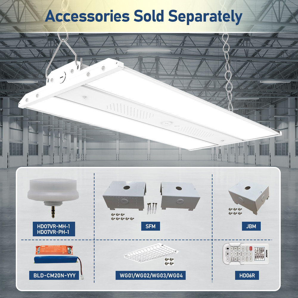 220W Linear High Bay LED Light Suspended Installation 3CCT Adjustable 3000K 4000K 5000K