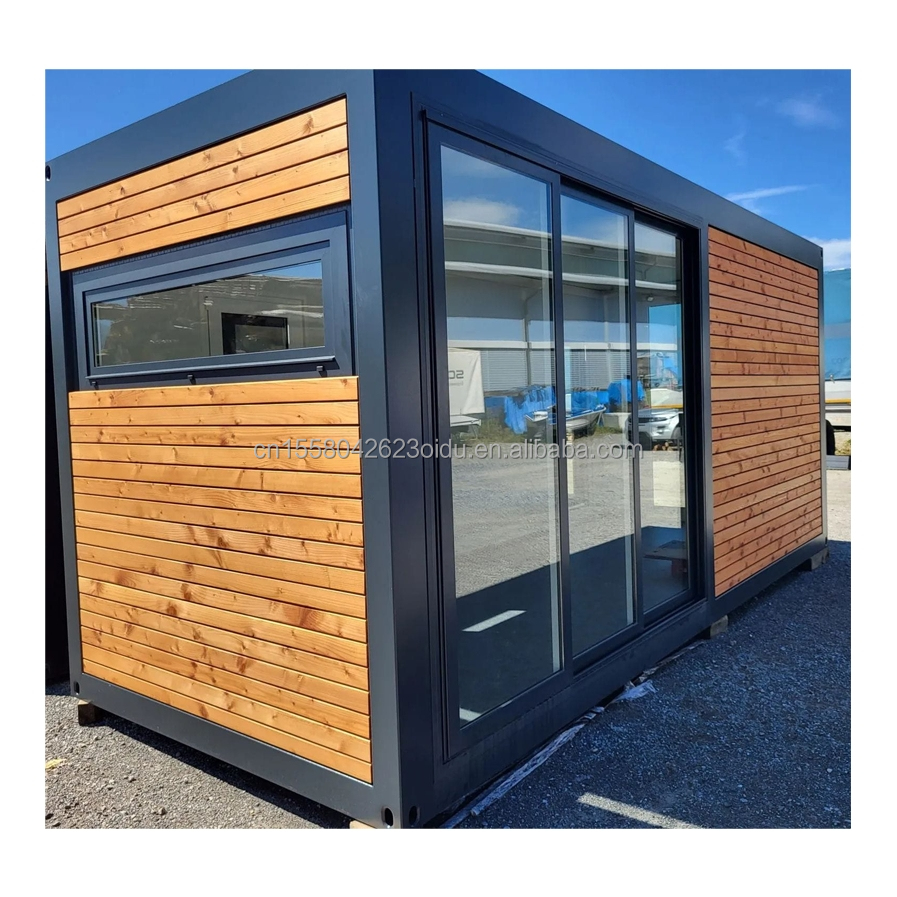 Outdoor Wooden Container Home Luxury Garden Tiny House with 2-3 Bedrooms for Families and Hotels Aluminum Alloy Windows