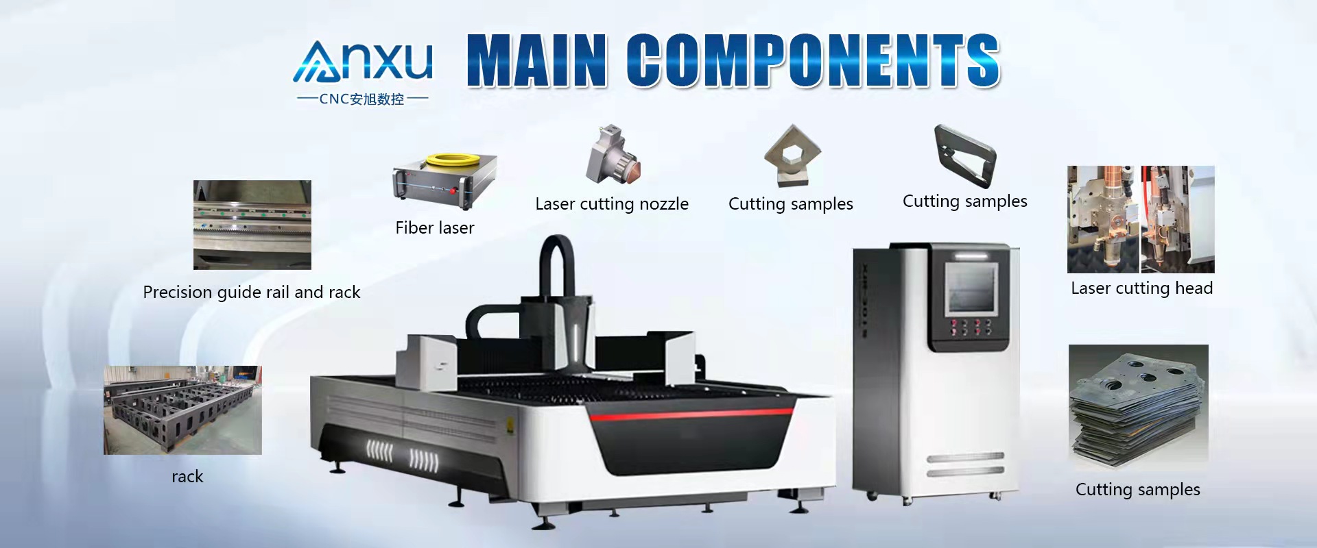 Sheet Metal Industrial Laser Cutting Machine Water Cooling High Productivity
