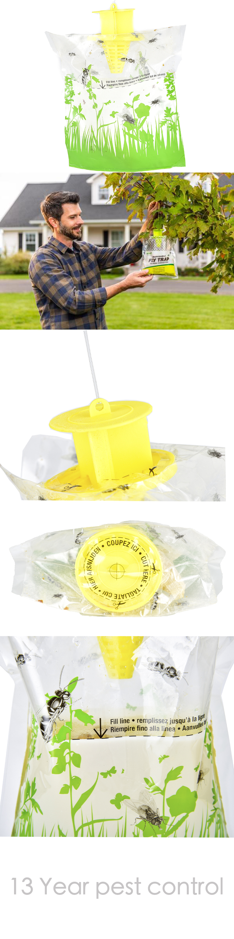 Convenient and Effective 480 Hours Time Used Disposable Fly Trap Water Bag for Outdoor Fly Infestation