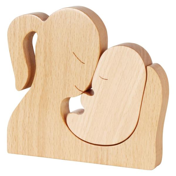 Home Wooden Candle Holder Craft Decor Statue Cute Handmade Wooden Figurines