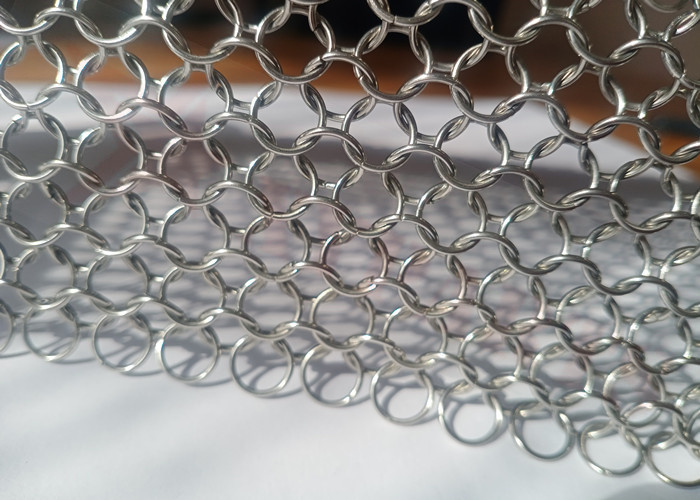 1.2x12mm Stainless Steel Ring Mesh Curtain Divider In Exhibition Halls