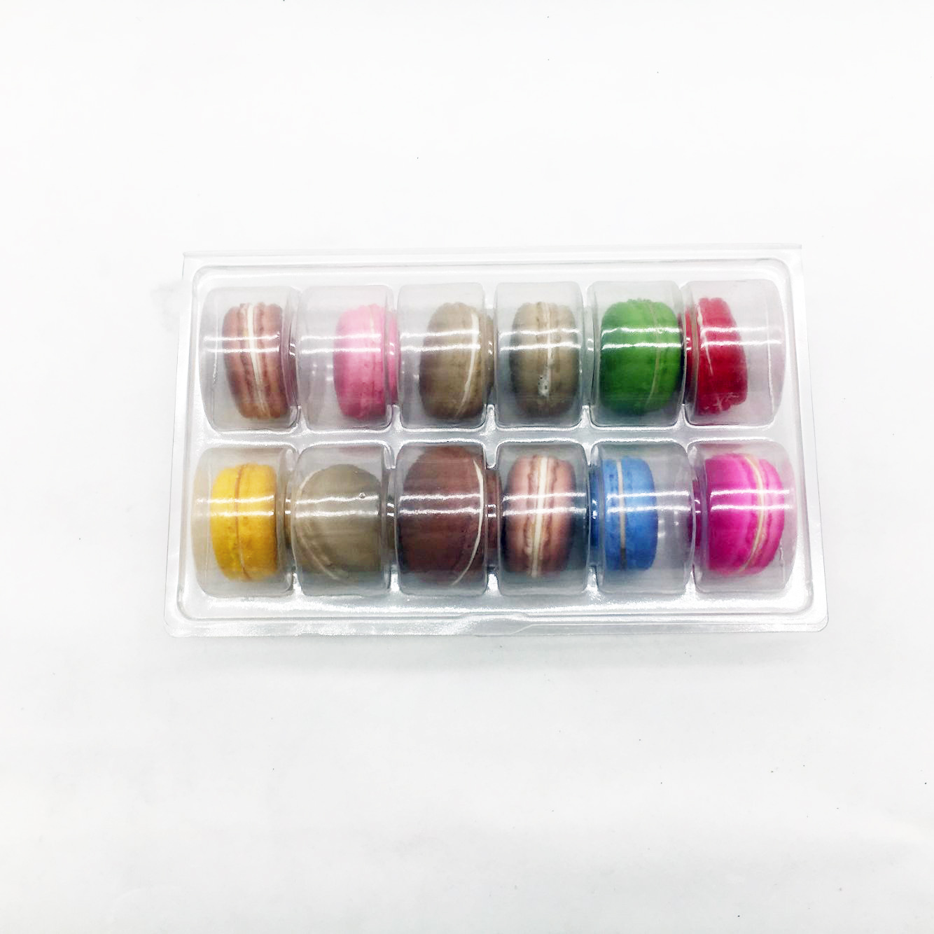 12 pack plastic macaron tray clamshell packaging plastic package