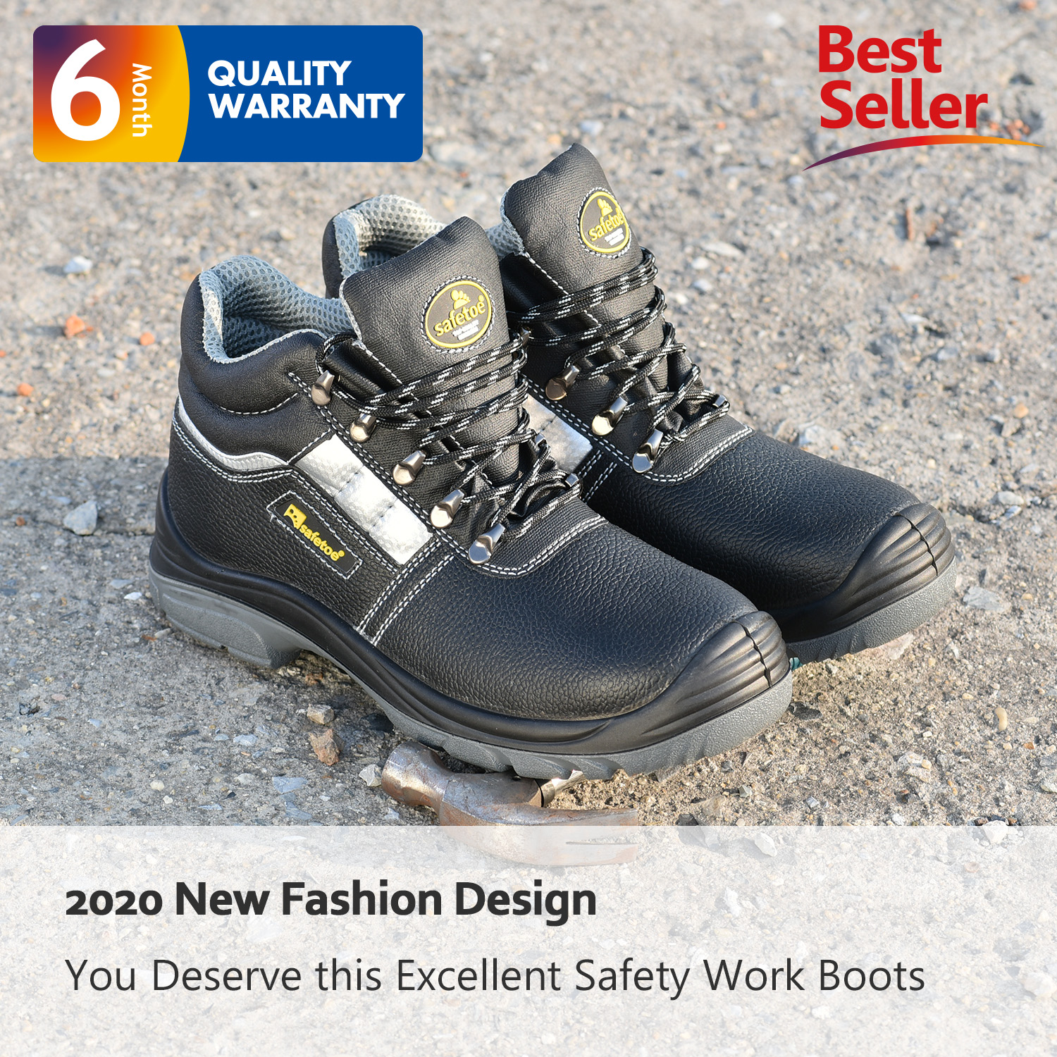 Industrial Women Mens Leather Steel Toe Boots 200 Joules Impact With Steel Plate