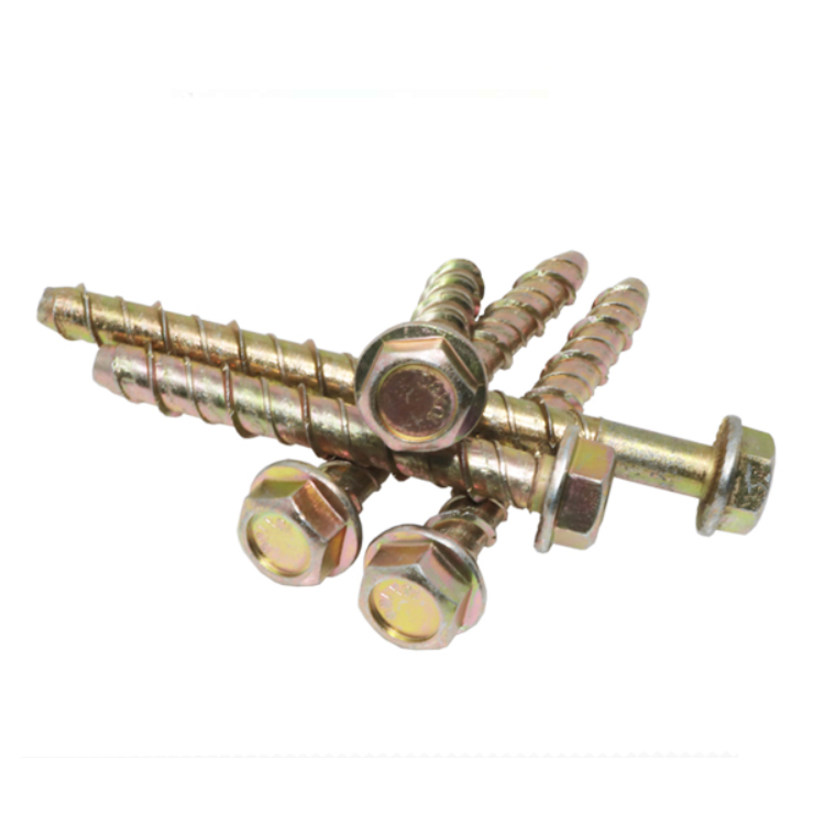 HEX flange head with cushion concrete thread self-cutting anchor drill cement cut bottom self-tapping expansion screw bolt