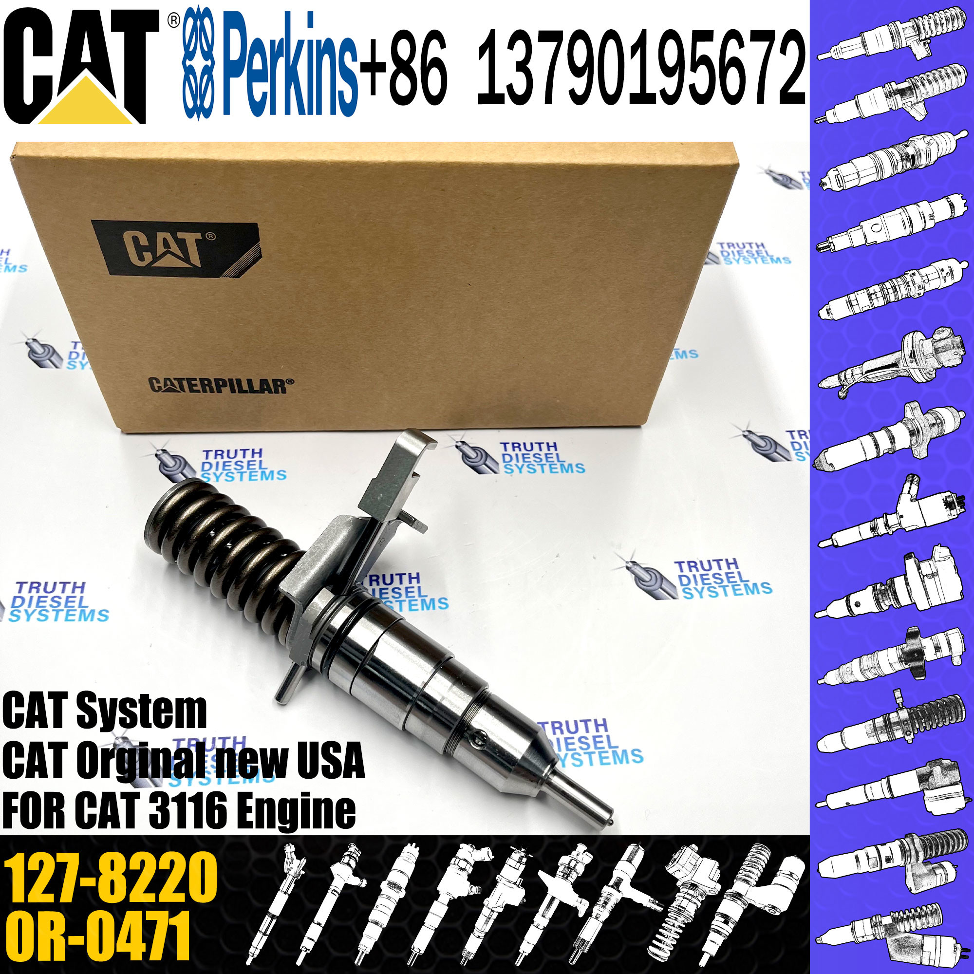 Common Fuel Injector 127-8220 105-1694 OR-8473 0R-8682 0R-8467 for C-A-T