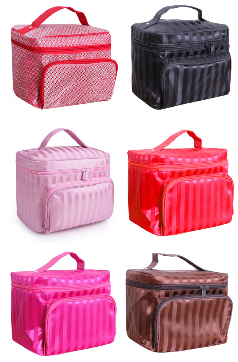 Women Handle Multi Functional Cylinder Bucket Makeup Bag