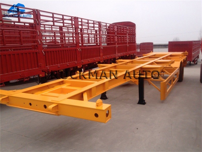 20ft 40ft Skeleton Trailer , Skeletal Container Trailer With Q345 Material