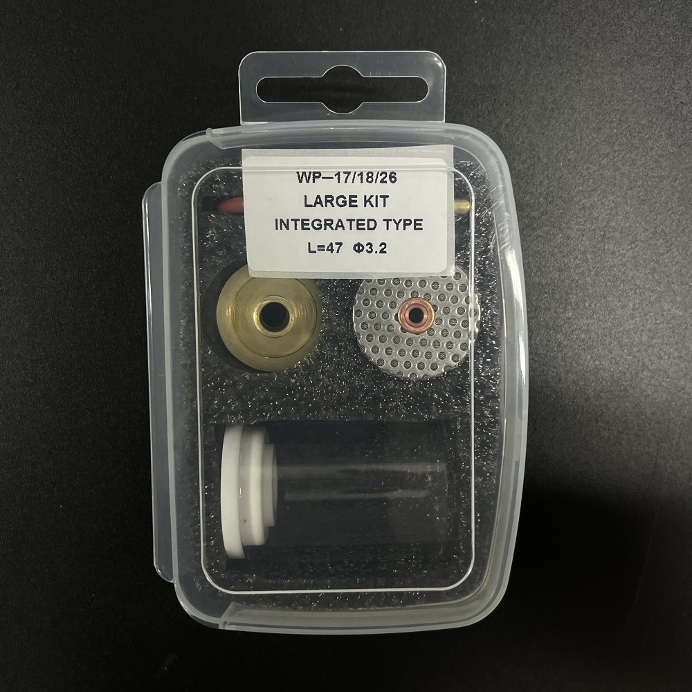 Wp17/18/26 Tig Torch Glass Cups Welding Kits with 1KG Upper Straight Glass Nozzle 47mm