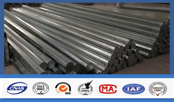 40FT Octagonal Hot Dip Galvanized Tubular Steel Poles For Transimission Power