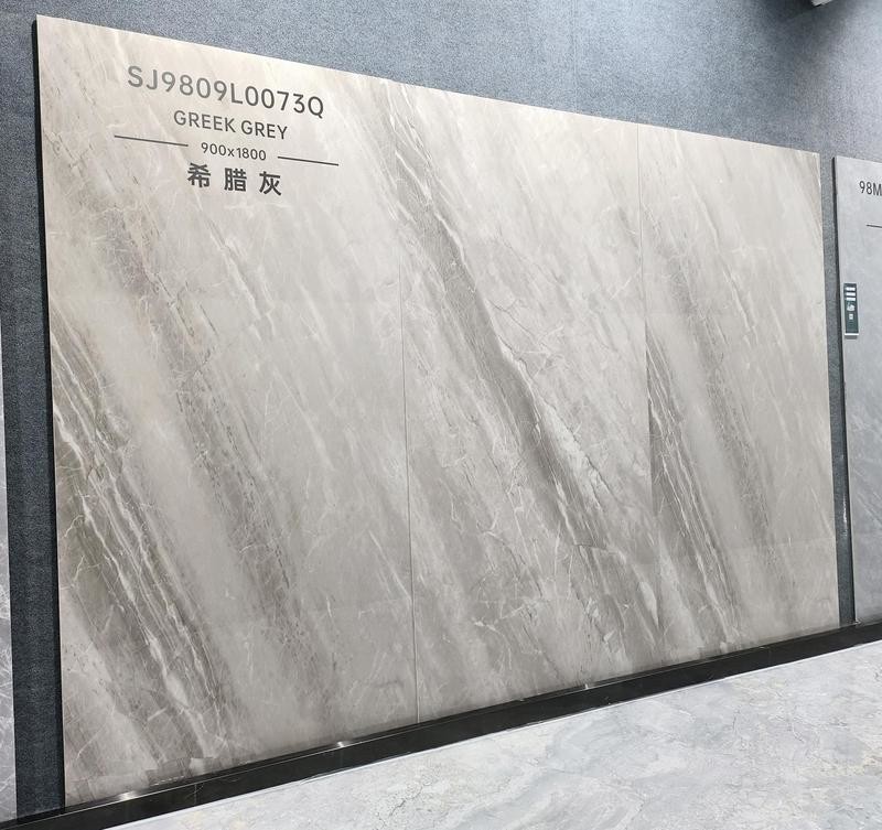 Gray Modern 900x1800x9mm Marble Look Outside Wall Glazed Polished Porcelain Tile For Bathroom