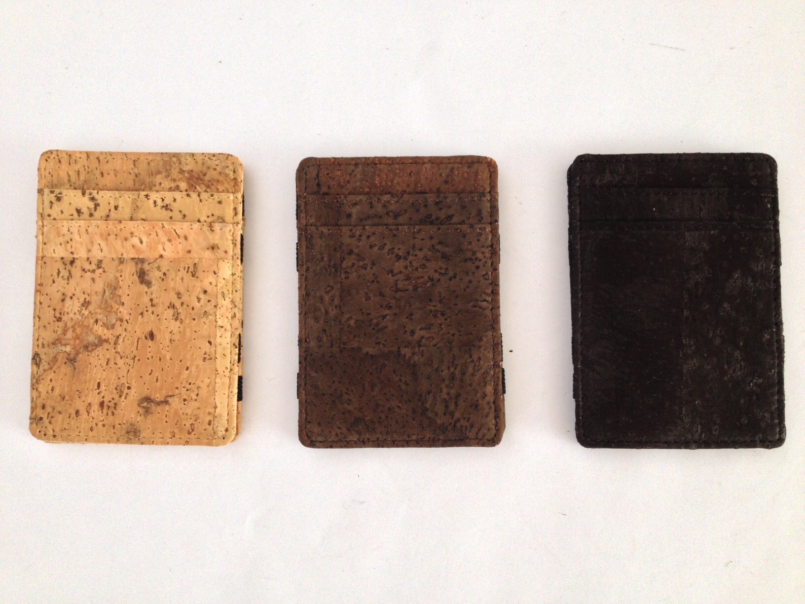 Magic cork wallet with different color 9x5cm with card and money slot