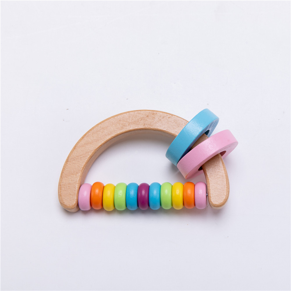 Rattle Soother 7.2cm Wooden Musical Toys Childrens Wooden Instruments